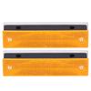 2PCS Rectangle Reflective Sign Road Stud Marker for Highway Traffic Warning Facilities(YellowWhite )