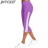 BITCED S-5XL Dámské kalhoty s vysokým pasem, zkrácené, s elastickým pasem, bezešvé fitness sportovní legíny plus size