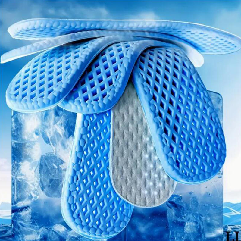 5Pairs Summer Cool Feeling Sports Insoles Shoe Insert for Men Women Sweat-absorbing Breathable Outdoor Barefoot Shoe Liners