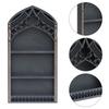Wall Display Shelf Wood Church Window Design Stones Holder Black Wooden Shelf For Wall For Office Gothic Room Decoration