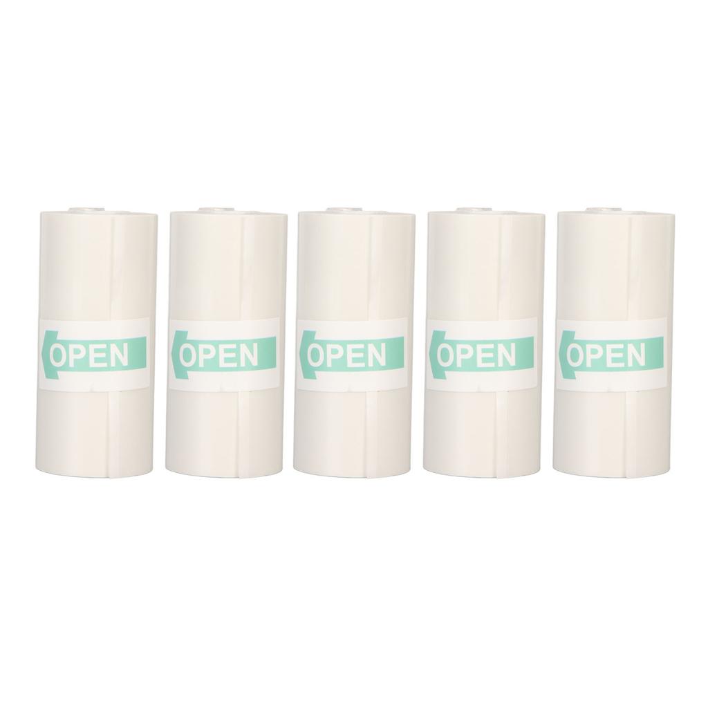 5 Rolls Adhesive Thermal Paper 2.2in Long 1in Wide Printing Transparent Thermal Sticker Paper for Ph