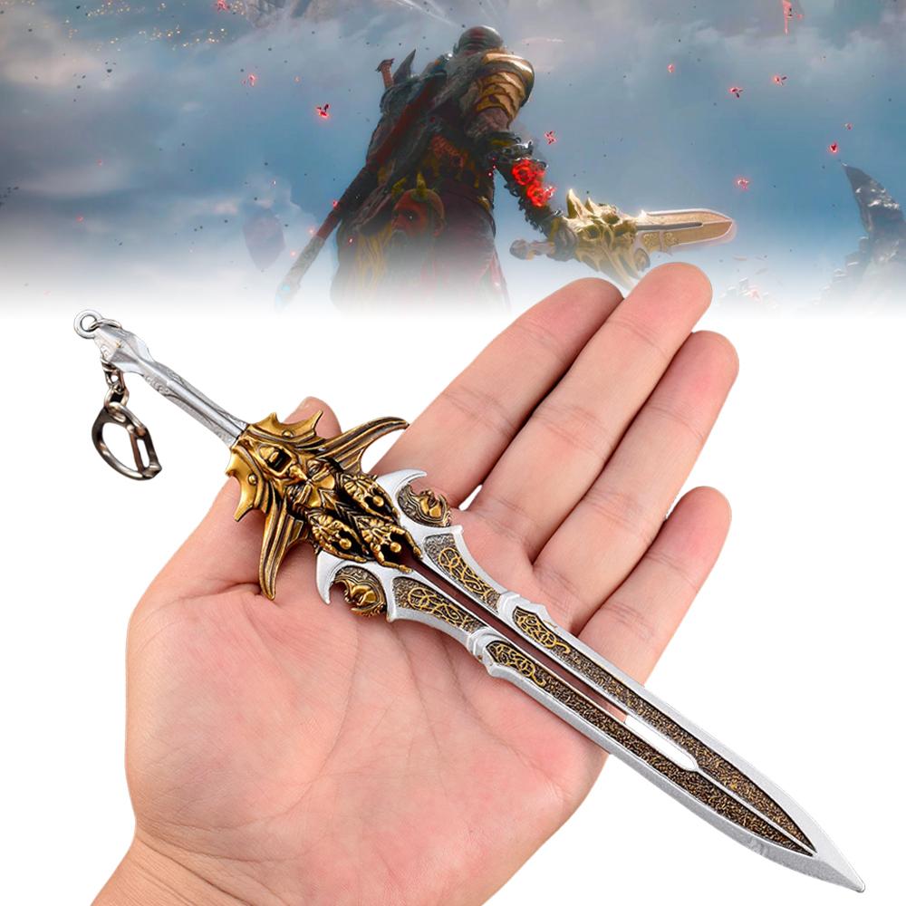 20cm God of War 4 Katana Sword Metal Anime Kratos Athena Blade Olympus Ghost Leviathan Chaos Real Japanese Katana Sabre Figure