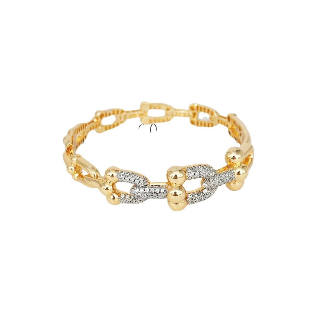 Full Diamond Niche Premium Bracelet Bracelet Horseshoe Full Diamond Bracelet Gold And Silver Mixed Color Bracelet