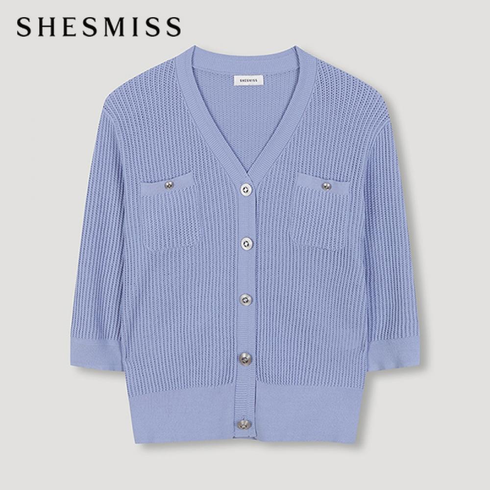 

Shs Miss V Neck Button Knit Cardigan Sskcdn21070 Ll light blue/55