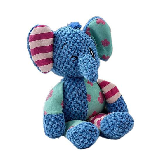 Plush Animal Dog Toy Squeaky Interactive Dog Chew Toy Stuffed Elephant Puppy Teething Toy for Medium Large Dogs