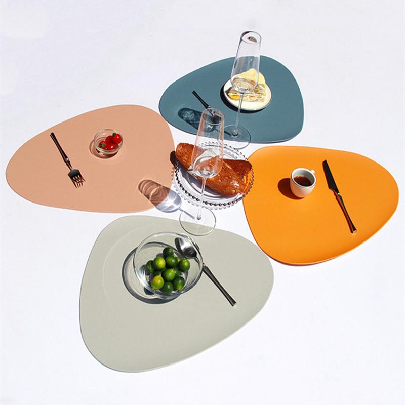 Tischset aus PU-Leder im nordischen Stil, wasserdicht, wärmeisoliert, rutschfest, für die Küche zu Hause