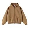 Vintage Distressed Double Zipper Hoodie Men Slightly Oversized Warm Jacket American Streetwear 2024 New
