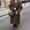 Women'S Casual Loose Double Buckle Lapel Temperament Woolen Jacket