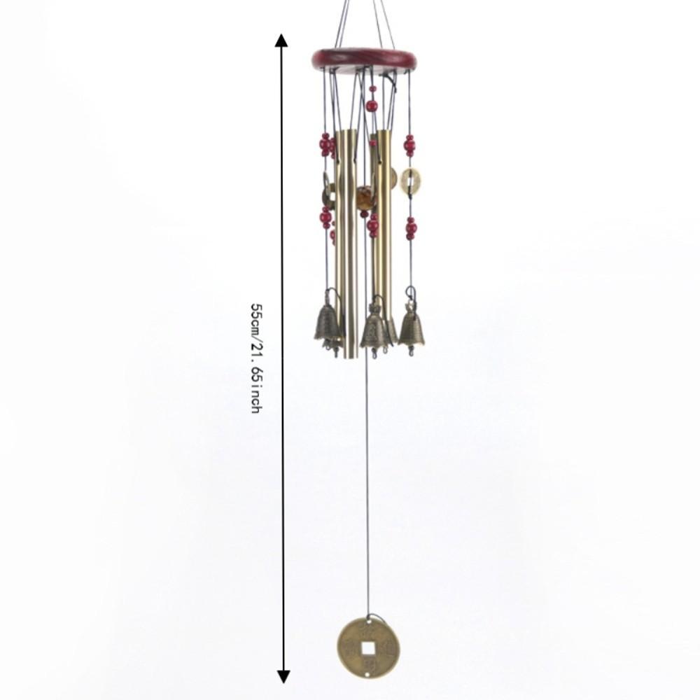 Aluminum Tube Wind Chimes Bronze Bell 6 Tuned Tubes Multi-Pipe Wind Chimes Golden Finish Deep Tone Memorial Wind Chimes