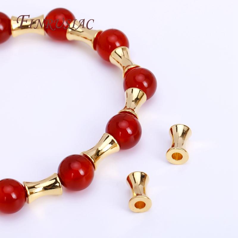 4*6MM High-Quality Large Hole Bamboo Beads,Gold Plated Tube Spacer Beads For Bracelets Necklace Making DIY Jewelry Accessories