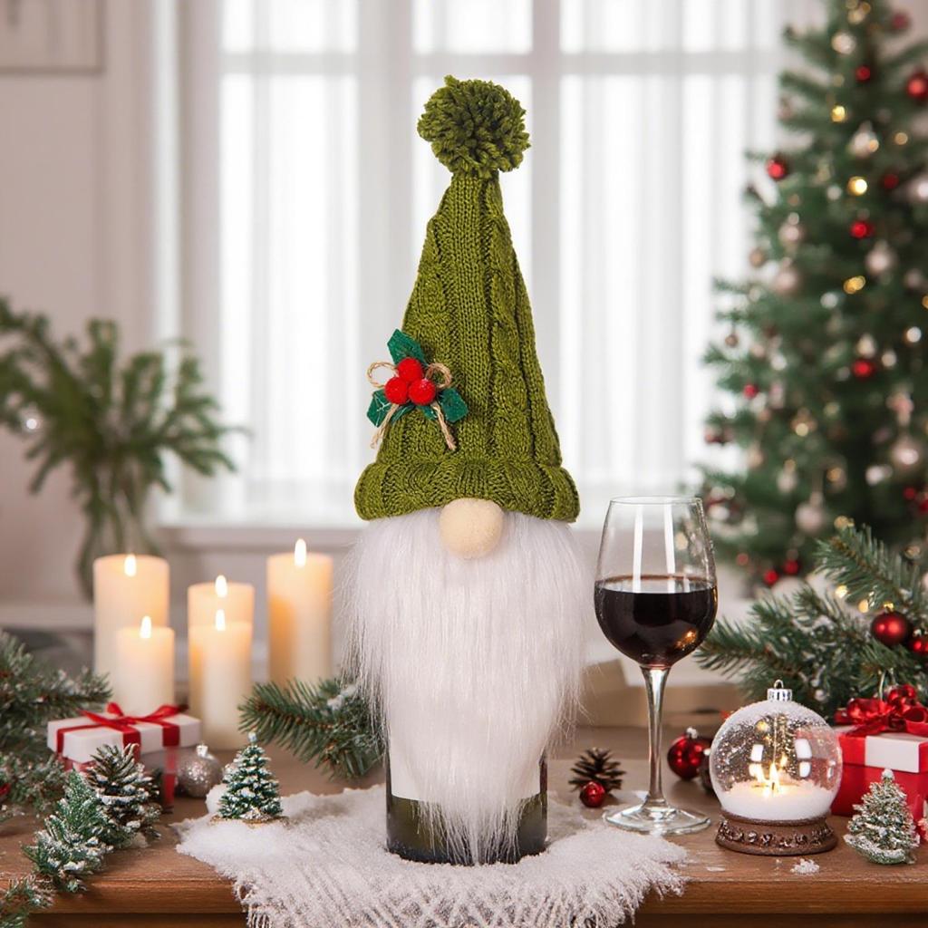 Weekly New Christmas Gnome Wine Bottle Decoration - Creative Rudolph Faceless Doll