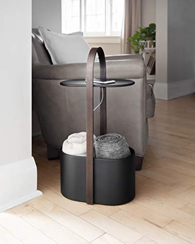 Umbra Storage Table, Side Table, Black/Walnut, W24 x D35 x H68cm, HUB 21013760048