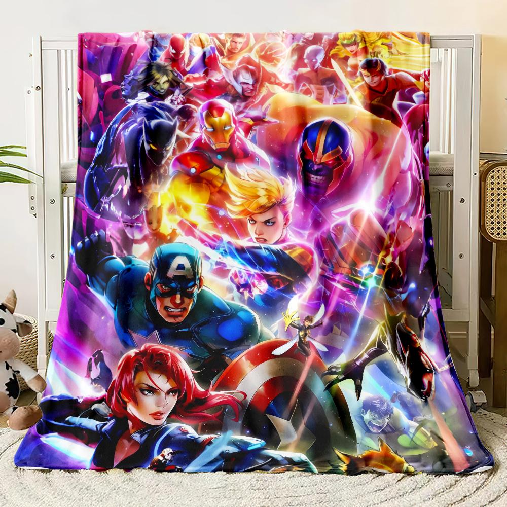 Marvel Flannel thin Blanket Bedroom Living Room Sofa Blanket Student Nap Office Nap Camping Trip Girlfriend Gift