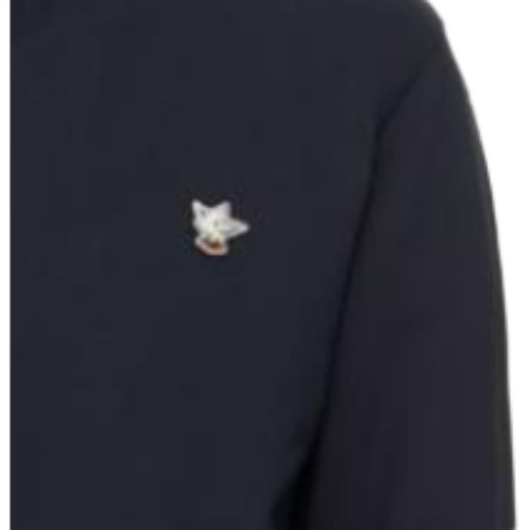 Maison Kitsune Logo Crewneck Long Sleeve Sweatshirt Men sweatshirt Navy-Blue OU00301KM0330-P199
