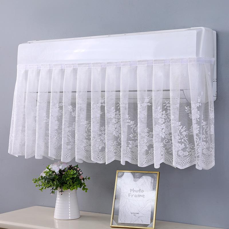 Spitzenstickerei Blume Vorhang Winddicht Staubdicht Hängeabdeckung Anti-Direktzugluft Klimaanlagenvorhang Schlafzimmerdeko