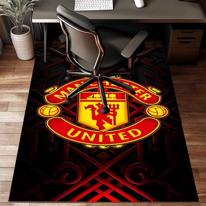 Manchester United Crest Rug Game Carpet, Floor Mat for Bedroom Living Room Entryway Rug, Home Decor Idea Gift for Christmas birthday