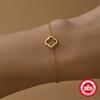 S925 Sterling Silver Ins Style Fashion Simple Jewelry Gold Niche High-End Hollow Four-Leaf Clover Women'S Hand