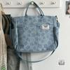 Original Handmade Thickened Artistic Canvas Tote Bag - Versatile Crossbody/Shoulder Carry for Students