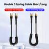 120W 6A Spring Cable Super Charging For Samsung S24 S23 USB C TO USB Type C Cable For iPhone 15 Plus Xiaomi 11 Quick Charger 3.0