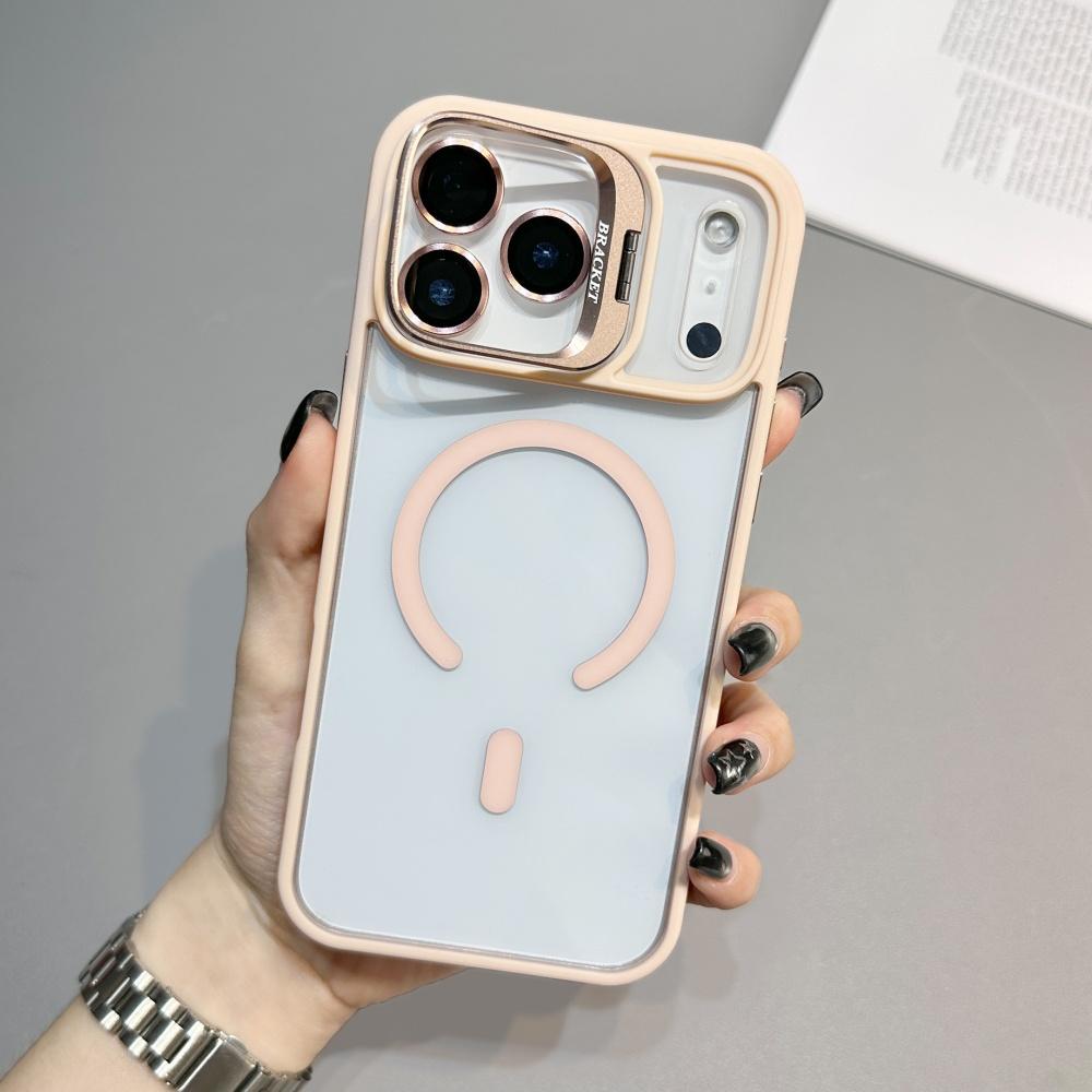Ring Lens Stand Holder For Magsafe Case For iPhone 16 Pro Max 17 Air 15 14 Plus 13 12 11 Clear Magnetic Change Back Cover