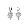 Korean Crystal Leaf Flower Earrings for Women - Elegant and Fashionable