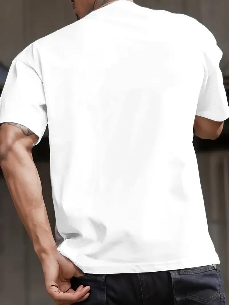 Nový design Unisexové tričko s potiskem astronauta Tričko s kulatým výstřihem Módní oblečení Pánské tričko Topy Bavlna Černá Bílá Harajuku Tričko