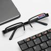 Modische braune Gläser Lesebrille Randlose Brille Herren HD Alterssichtigkeit Brille Damen Elegante Brille +1.0 bis +4.0