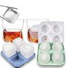 Ice Cube Tray for Freezers 4 Grid Silicone Molds Square Round Ice Makered for Whiskeys Cocktails Bar Tool Easy To Release
