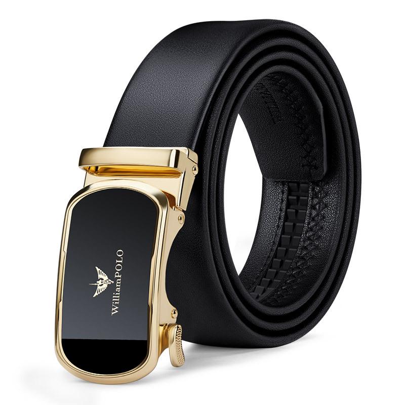 Emperor Paul's Men's Leather Automatic Buckle Belt - Genuine Cowhide, Business Style