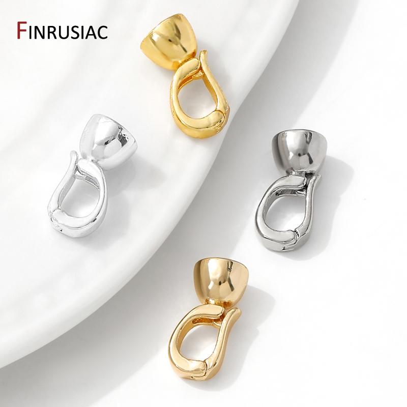 14K Goldplattiertes Messing Glatte Perlenverschlüsse Verbinder, Schloss Für Schmuck, Befestigungsverschlüsse Für DIY Armband Halskette Herstellung Zubehör
