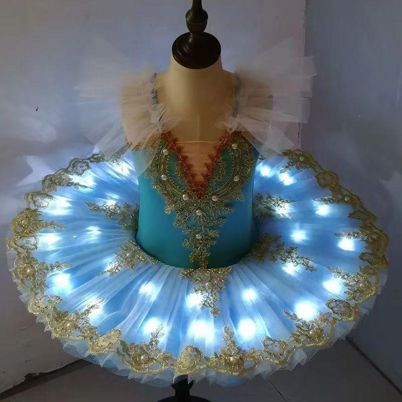 Girls' White Swan Ballet Costume: Princess Dancewear Tutu Skirt for Performances