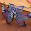 Elegant Handmade Rhinestone Flower & Butterfly Bridal Headband/Vine Jewelry