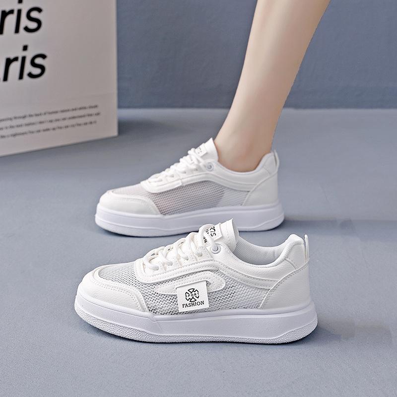 

Women s shoes summer mesh shoes women s breathable thin pregnant women s sports shoes hollow single mesh not tired feet small white board shoes 212 40 білий