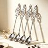 4 pièces cuillère en acier inoxydable 304 notes de musique créative ronde café lait bâton de musique crème glacée dessert vaisselle