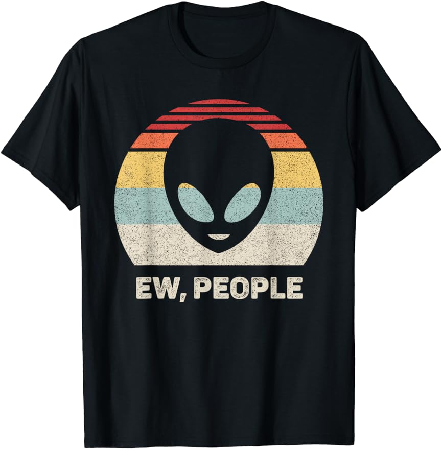 UFO Alien Retro Bright Mountain Lake Camping Visitor T-Shirt Women Men Clothing Tee Ropa Mujer Vintage Clothes Men T Shirt