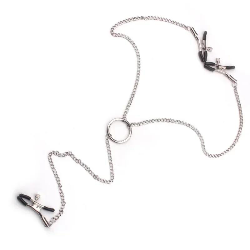 4 Style Steel Nipple Clamps With Chain Bdsm Bondage Slave Fetish Nipple Labia Clitoris Stimulator Sex Toys For Women Sexy Toys