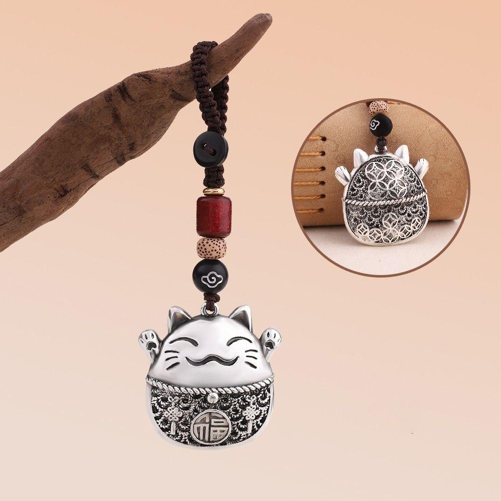 Silver Key Rings Braided Rope Car Ornament Lovely Keychain
