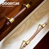Dooroom Brass Black Walnut Furniture Handles Original Modern Nordic Pull Cupboard Wardrobe Dresser Shoe Box Drawer Cabinet Knobs