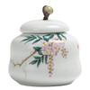 Creative Ceramic Tea Caddy with Landscape and Floral Design Sealed Jar Multi-Functional Storage for Candy Nuts and Coffee Beans