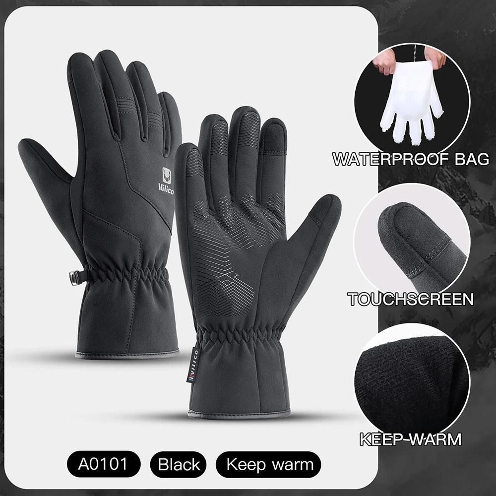 Waterproof Winter Gloves Touchscreen Unisex Non-Slip Thickened Windproof Warm Cycling Gloves Fashion Sports Skiing Gloves.