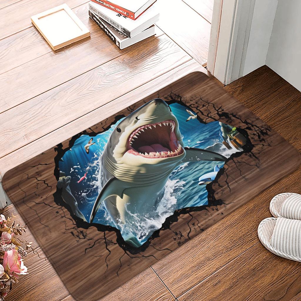 Vibrant 3D Koi Fish Illusion Doormat Non-Slip Bathroom Kitchen Mat Bedroom Balcony Door Floor Entrance Carpet Rug