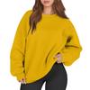 Women's Fashion Long Sleeve Solid Color Round Neck Loose Oversize Pullover Sweater Top