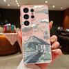 Magnetic For Magsafe Case For Samsung Galaxy S26 Ultra S25 Edge S24 Plus S23 FE S22 A54 A55 A56 5G Anime Landscape Train Pattern Matte Cover