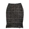 Chanel P26002V16324 Długość do kolan spódnica tweedowa z guzikiem z logo COCO czarny tweed Używana