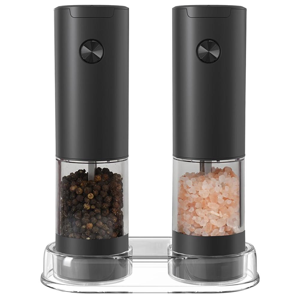 1/2Pcs One Touch Coffee Grinder Battery Operated Cereals Grinder Adjustable Herb Spice Grinder Transparent for Home Kitchen