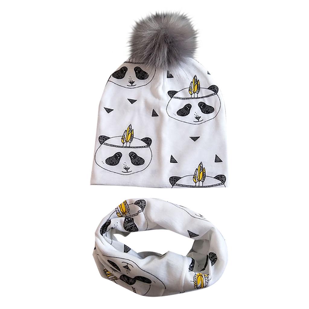 

Серая шерстяная шапка Sagit Baby с принтом и воротником с принтом, 2 шт.