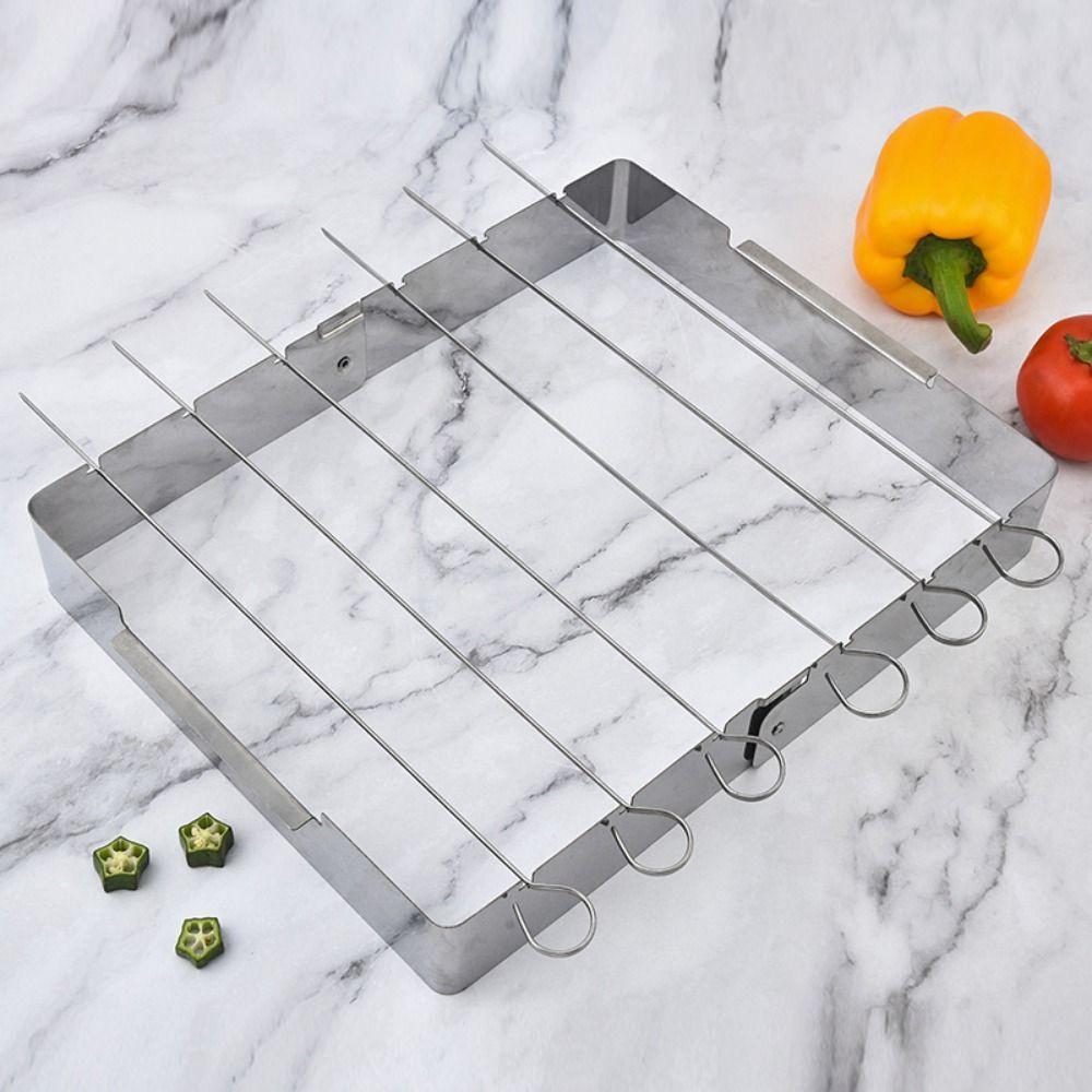 Foldable BBQ Skewer Rack Set Stainless Steel Outdoor Grill Tools BBQ Grill Rack  Picnic
