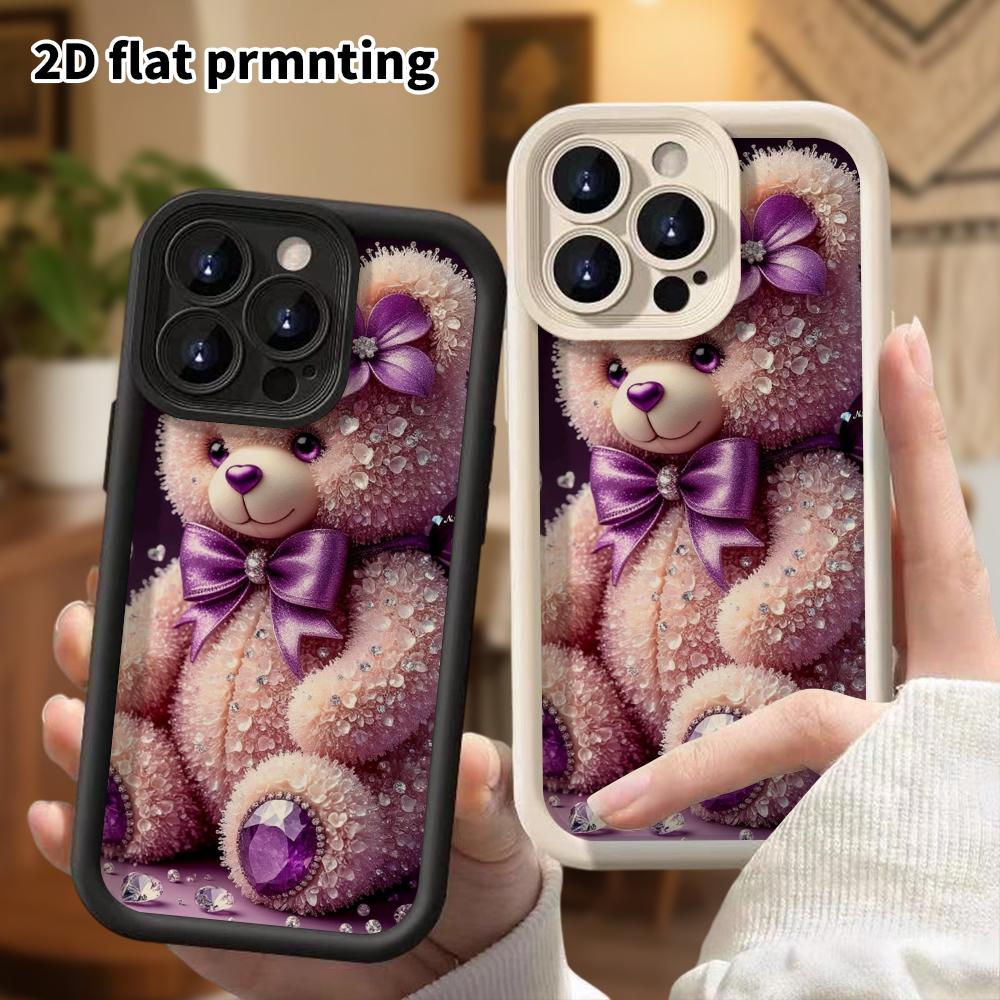 Phone Case: 2D Flat Design Suitable for iPhone 18 17 16 15 14 13 Pro Step Protection Case, Luxury Little Bear, Christmas and Halloween Gift