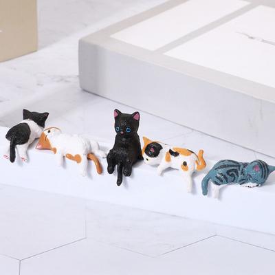 5/12 Τεμάχια Μίνι Φιγούρα Γάτας Βάση Οθόνης Κεντρικού Ελέγχου Ταμπλό Αυτοκινήτου Άγαλμα Γατάκι που Κοιμάται/Ξαπλώνει/Κάθεται Διάφορο Ζωικό Γλυπτό