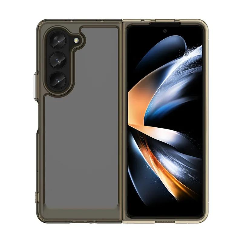 Colorfull Acrylic Transparent TPU Flpd Phone Case for Samsung Galaxy Z Fold 6 5 4 3 5G Z Fold6 Flip6 Anti-fingerprint Back Case